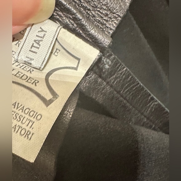 EXQUISITE Vintage Pradina & Co Chic Italian Leather Black Pencil Skirt - Sz44 - Picture 10 of 13